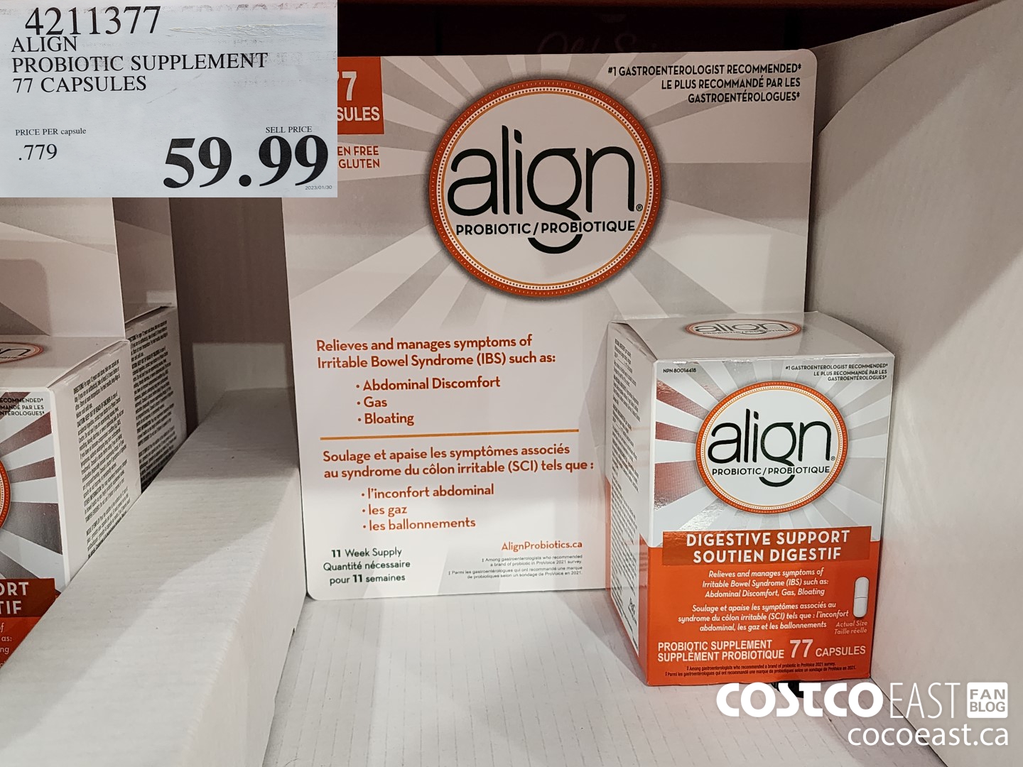 4211377 ALIGN PROBIOTIC SUPPLEMENT 77 CAPSULES $59.99