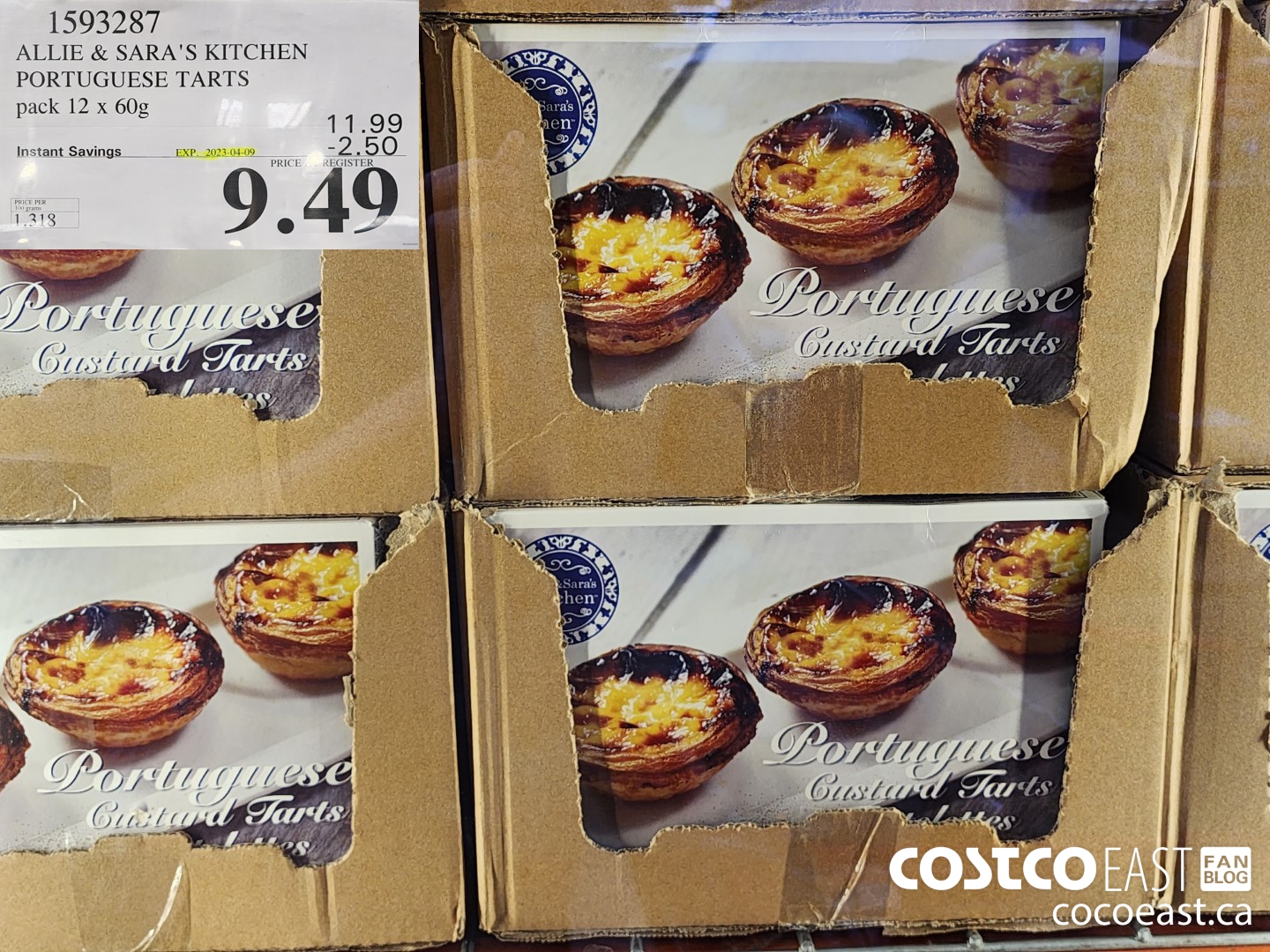 1593287 ALLIE & SARA'S KITCHEN PORTUGUESE TARTS pack 12 x 60g ($2.50 INSTANT SAVINGS EXPIRES ON 2023-04-09) $9.49