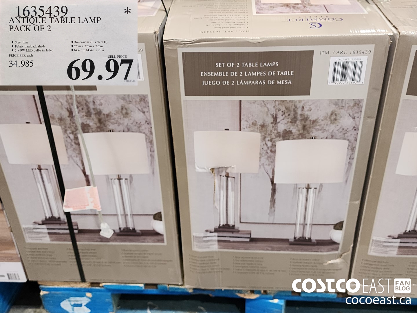 1635439 ANTIQUE TABLE LAMP PACK OF 2 $69.97