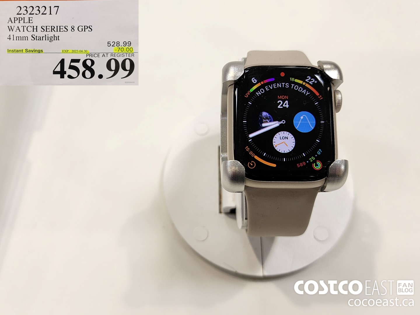 2323211 APPLE WATCH SERIES 8 GPS 41mm Starlight ($70.00 INSTANT SAVINGS EXPIRES ON 2023-04-30) $458.99