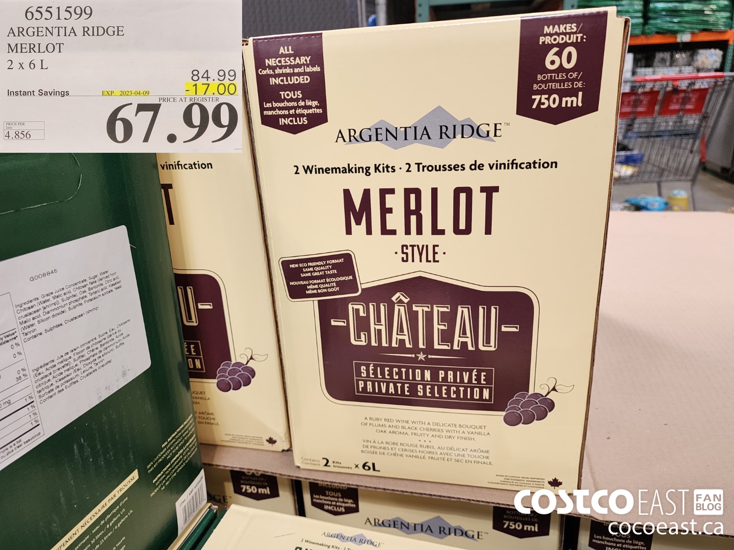6551599 ARGENTIA RIDGE MERLOT 2 X 6L ($17.00 INSTANT SAVINGS EXPIRES ON 2023-04-09) $67.99
