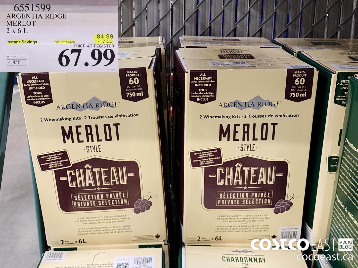 6551599 ARGENTIA RIDGE MERLOT 2 X 6L ($17.00 INSTANT SAVINGS EXPIRES ON 2023-04-30) $67.99