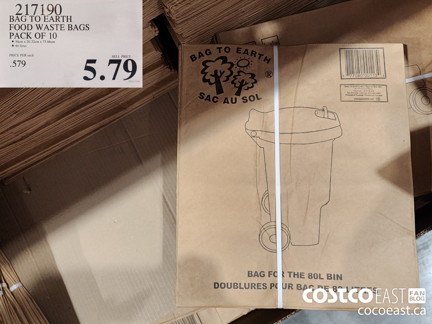 217190 BAG TO EARTH FOOD WASTE BAGS PACK OF 10 $5.79
