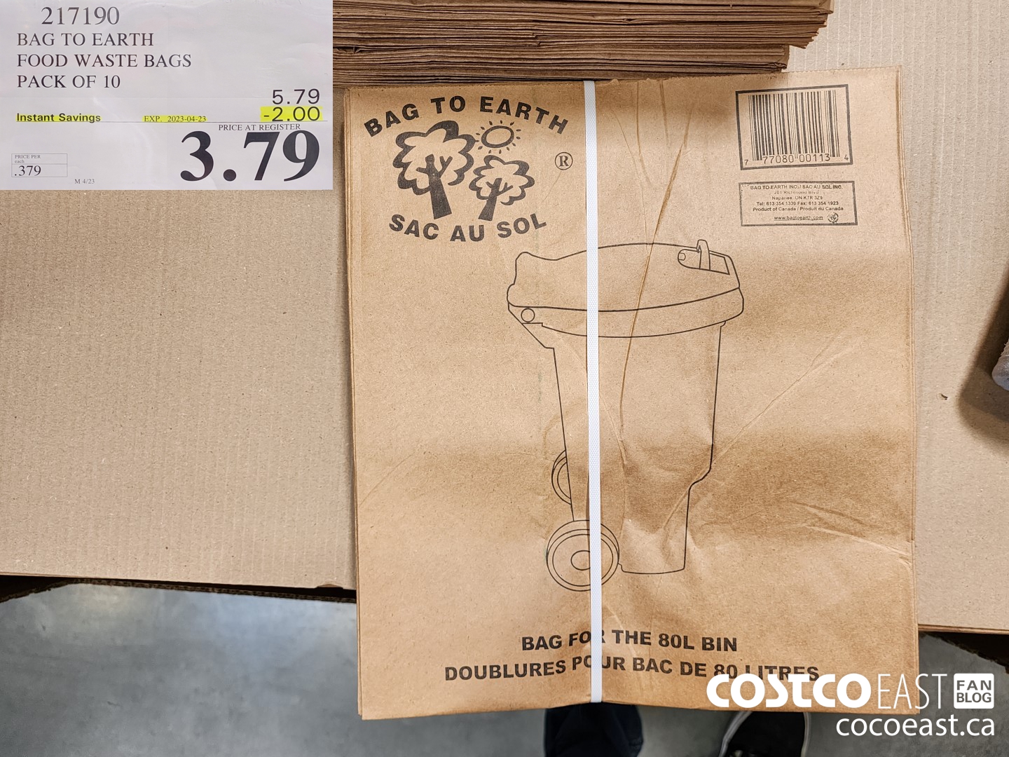 217190 BAG TO EARTH FOOD WASTE BAGS PACK OF 10 ($2.00 INSTANT SAVINGS EXPIRES ON 2023-04-23) $3.79