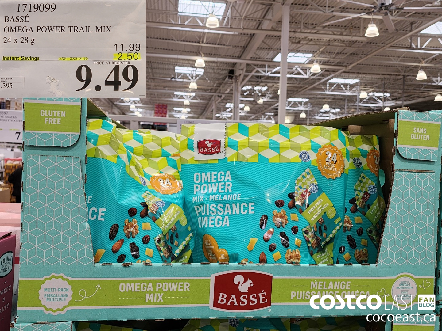 1719099 BASSE OMEGA POWER TRAIL MIX 24 X 28 g ($2.50 INSTANT SAVINGS EXPIRES ON 2023-04-30) $9.49