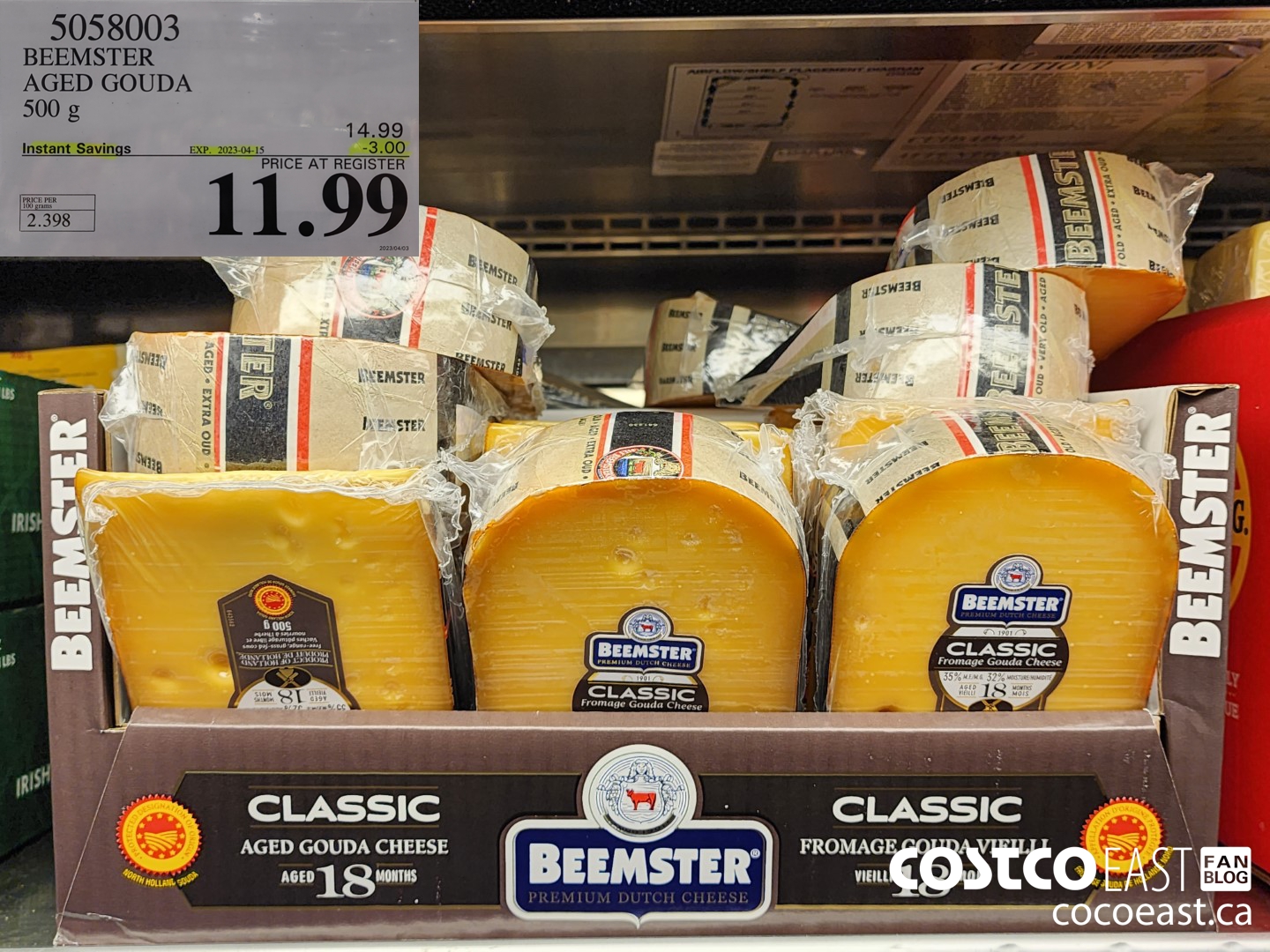 5058003 BEEMSTER AGED GOUDA 500G ($3.00 INSTANT SAVINGS EXPIRES ON 2023-04-15) $11.99