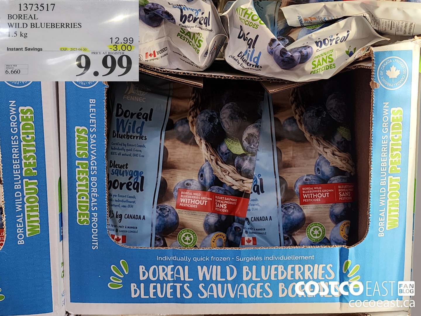 1373517 BOREAL WILD BLUEBERRIES 1.5 KG ($3.00 INSTANT SAVINGS EXPIRES ON 2023-04-30) $9.99