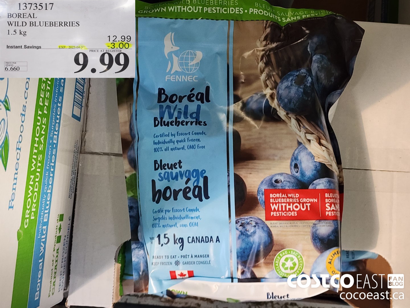 1373517 BOREAL WILD BLUEBERRIES 1.5 KG 300 (EXPIRES ON 2023-04-30) $9.99