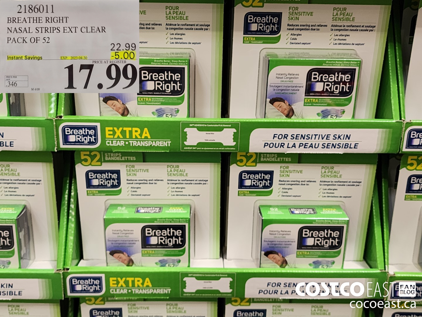 2186011 BREATHE RIGHT NASAL STRIPS EXT CLEAR PACK OF 52 ($5.00 INSTANT SAVINGS EXPIRES ON 2023-04-30) $17.99