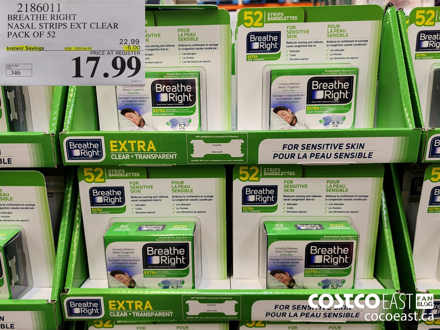 2186011 BREATHE RIGHT NASAL STRIPS EXT CLEAR PACK OF 52 ($5.00 INSTANT SAVINGS EXPIRES ON 2023-04-30) $17.99