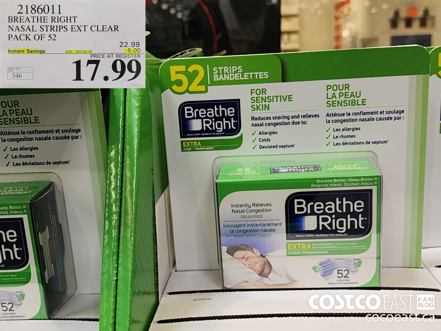 2186011 BREATHE RIGHT NASAL STRIPS EXT CLEAR PACK OF 52 ($5.00 INSTANT SAVINGS EXPIRES ON 2023-04-30) $17.99