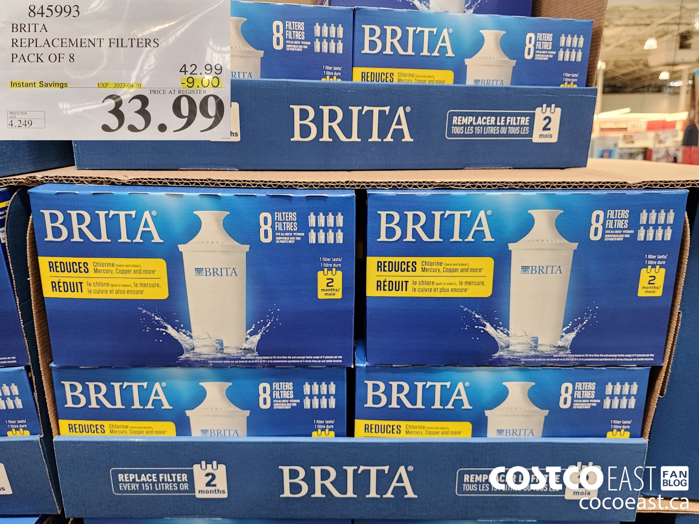 845993 BRITA REPLACEMENT FILTERS PACK OF 8 ($9.00 INSTANT SAVINGS EXPIRES ON 2023-04-30) $33.99