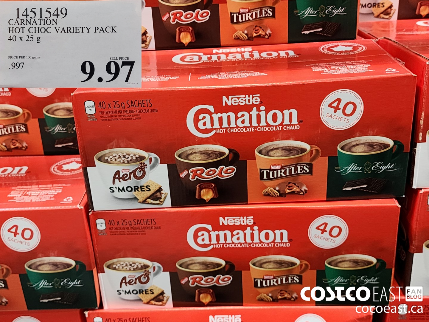 1451549 CARNATION HOT CHOC VARIETY PACK 40 x 25 g $9.97