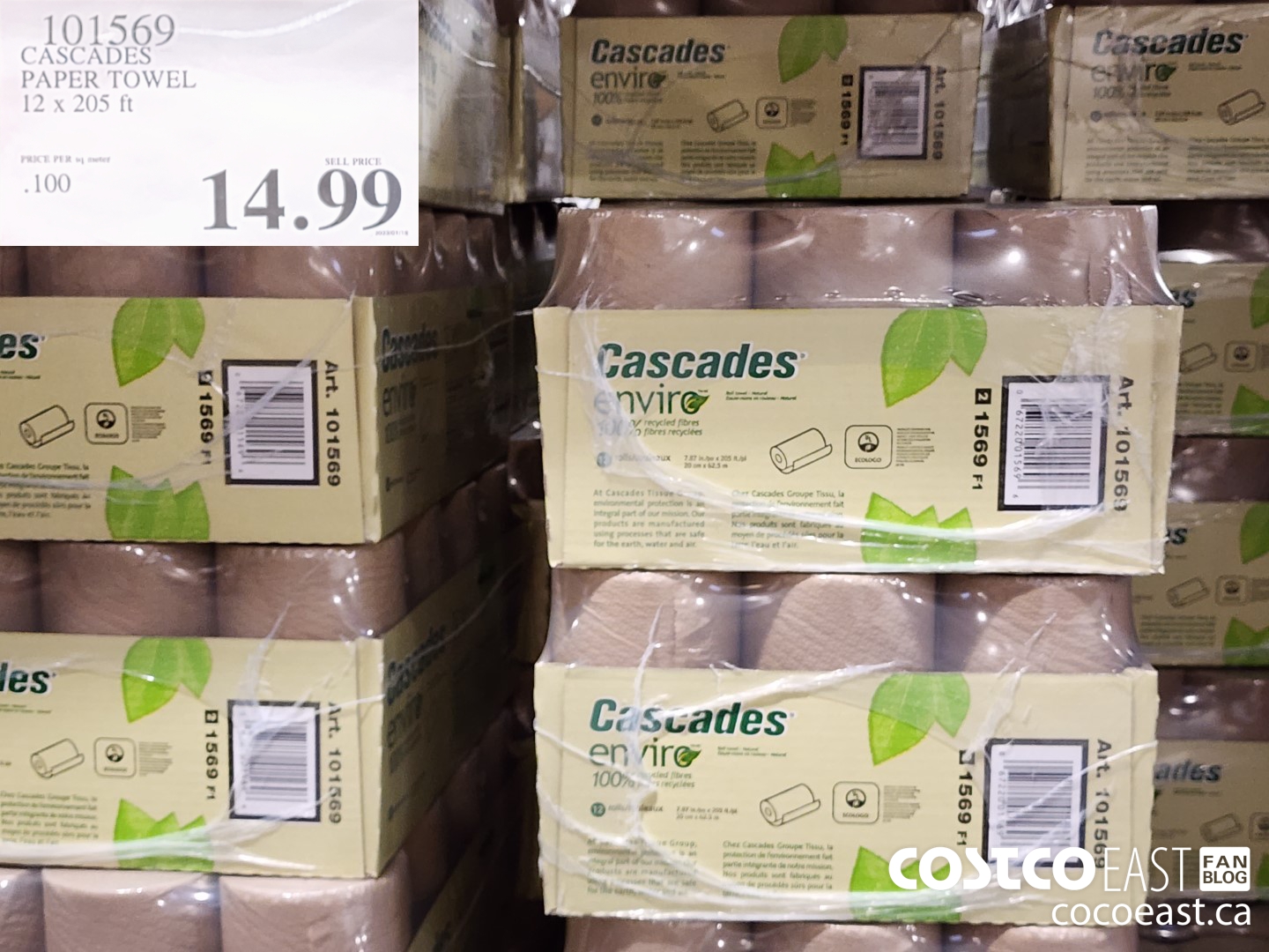 101569 CASCADES PAPER TOWEL 12 x 205 ft $14.99