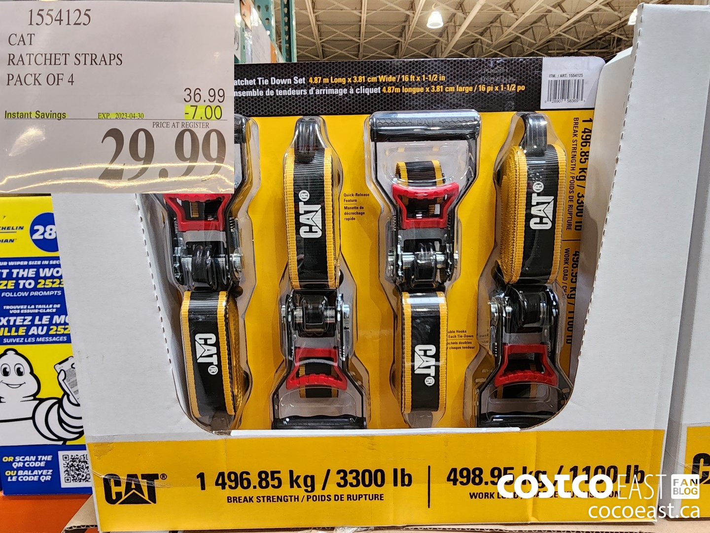1554125 CAT RATCHET STRAPS PACK OF 4 ($7.00 INSTANT SAVINGS EXPIRES ON 2023-04-30) $29.99