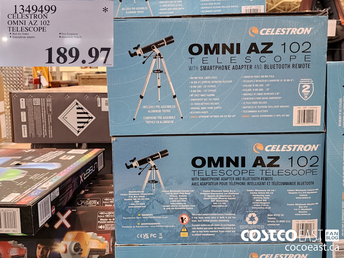 1349499 CELESTRON OMNI AZ 102 TELESCOPE $189.97