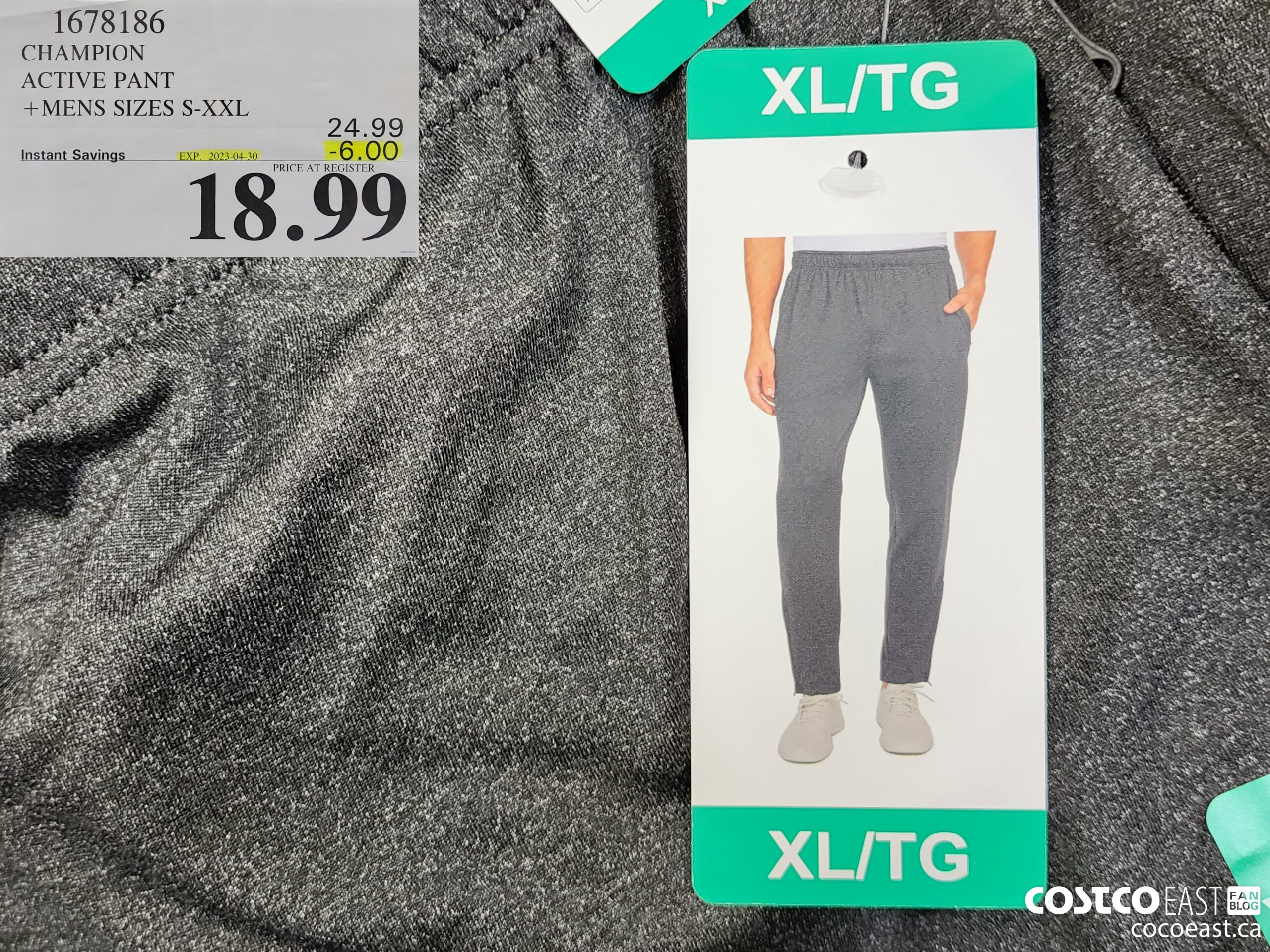 1678186 CHAMPION ACTIVE PANT +MENS SIZES S- XXL ($6.00 INSTANT SAVINGS EXPIRES ON 2023-04-30) $18.99