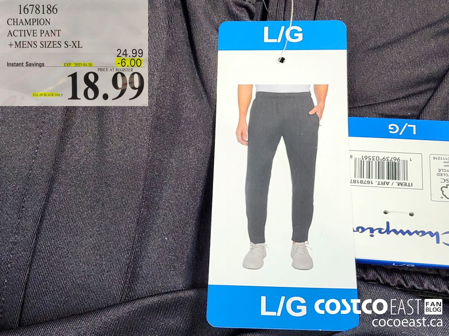 Costco Champion Men's Fleece Jogger Pant 18.99