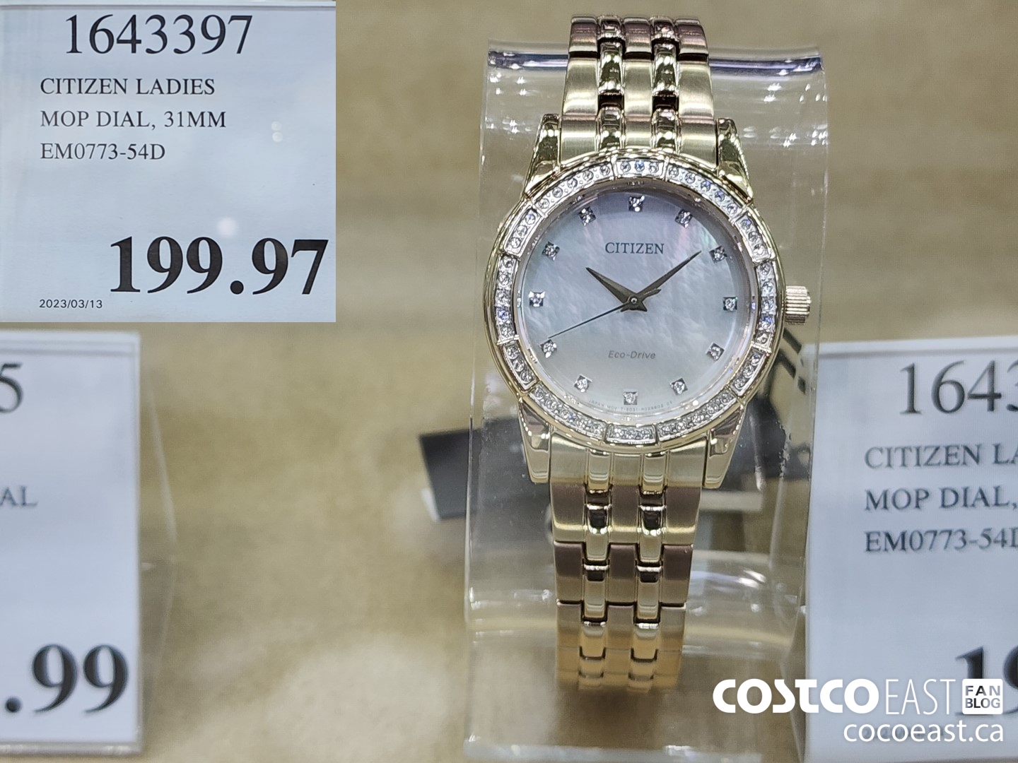 1643397 CITIZEN LADIES MOP DIAL, 31MM EM0773-54D $199.97