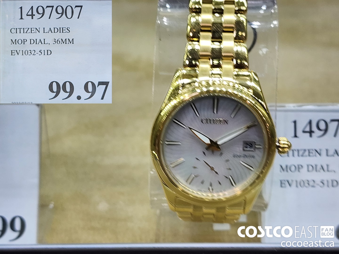 1497907 CITIZEN LADIES MOP DIAL, 36MM EV1032-51D $99.97