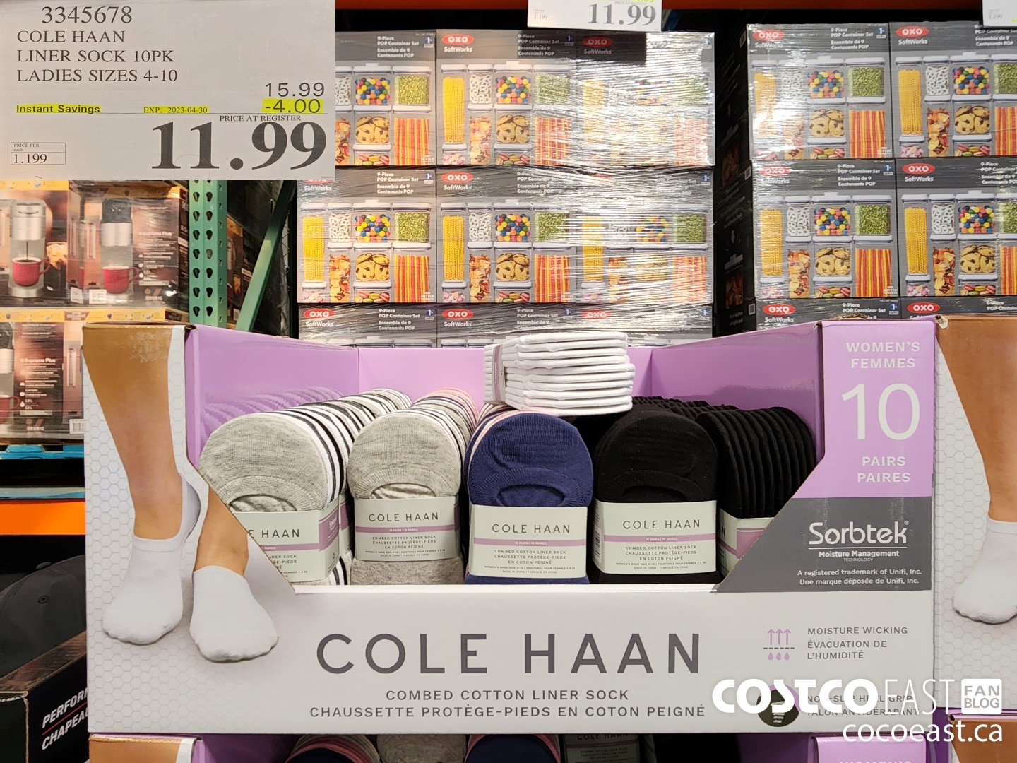 3345678 COLE HAAN NO SHOW SOCK 10PK LADIES SIZES 4-10 ($4.00 INSTANT SAVINGS EXPIRES ON 2023-04-30) $11.99