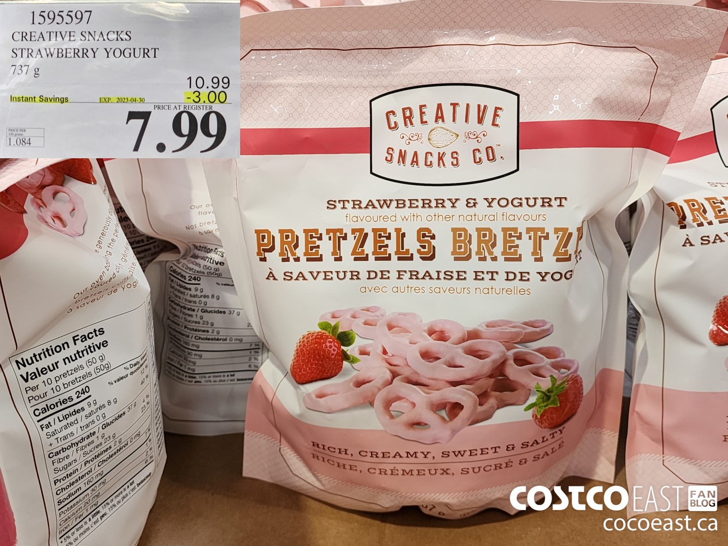 1595597 CREATIVE SNACKS STRAWBERRY YOGURT 737G ($3.00 INSTANT SAVINGS EXPIRES ON 2023-04-30) $7.99