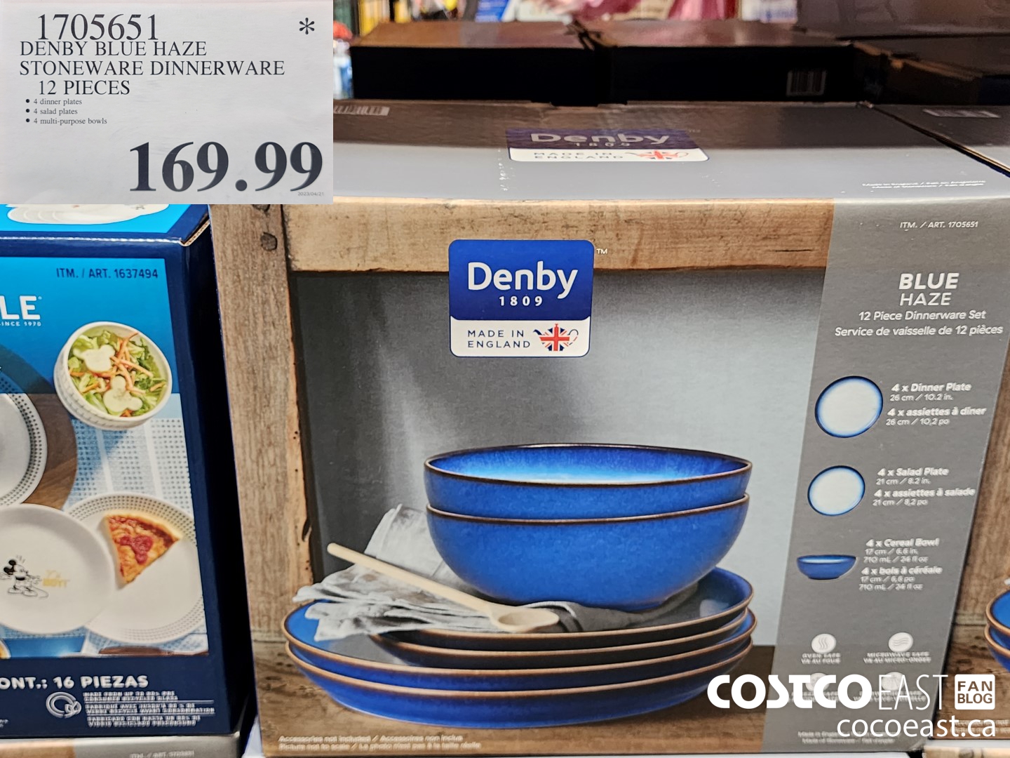 1705651 DENBY BLUE HAZE STONEWARE DINNERWARE 12 PIECES $169.99