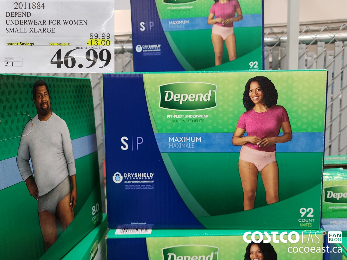 2011884 DEPEND UNDERWEAR FOR WOMEN SMALL - XLARGE ($13.00 INSTANT SAVINGS EXPIRES ON 2023-04-30) $46.99