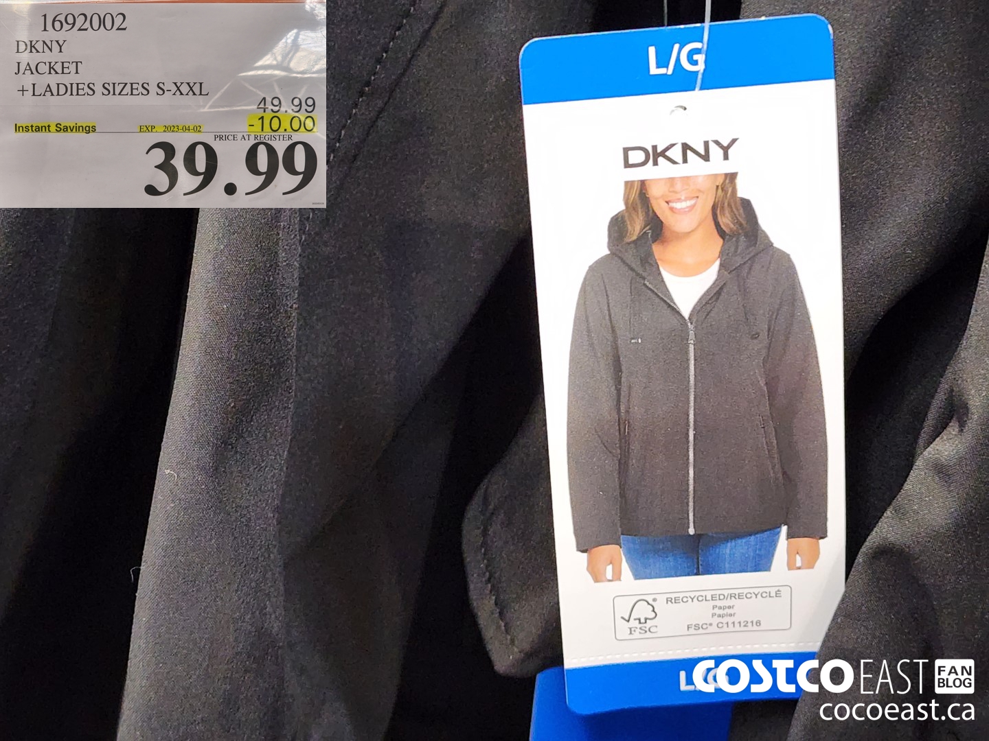 1692002 DKNY JACKET +LADIES SIZES S-XXL ($10.00 INSTANT SAVINGS EXPIRES ON 2023-04-02) $39.99