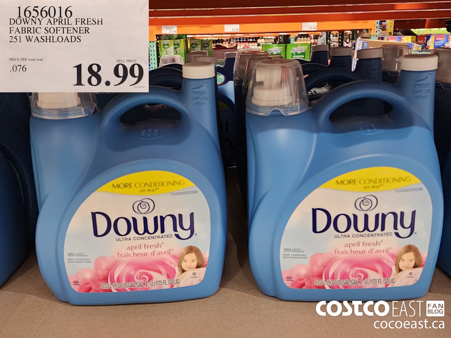 1656016 DOWNY APRIL FRESH FABRIC SOFTENER 251 wash loads $18.99