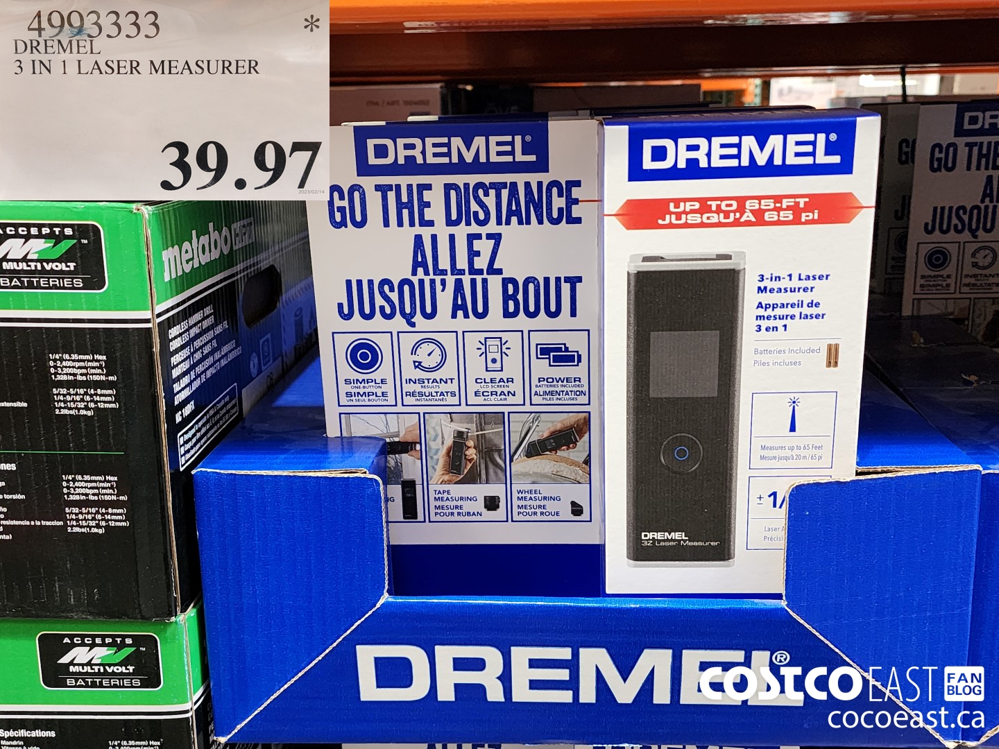 4993333 DREMEL 3 IN 1 LASER MEASURER $39.97