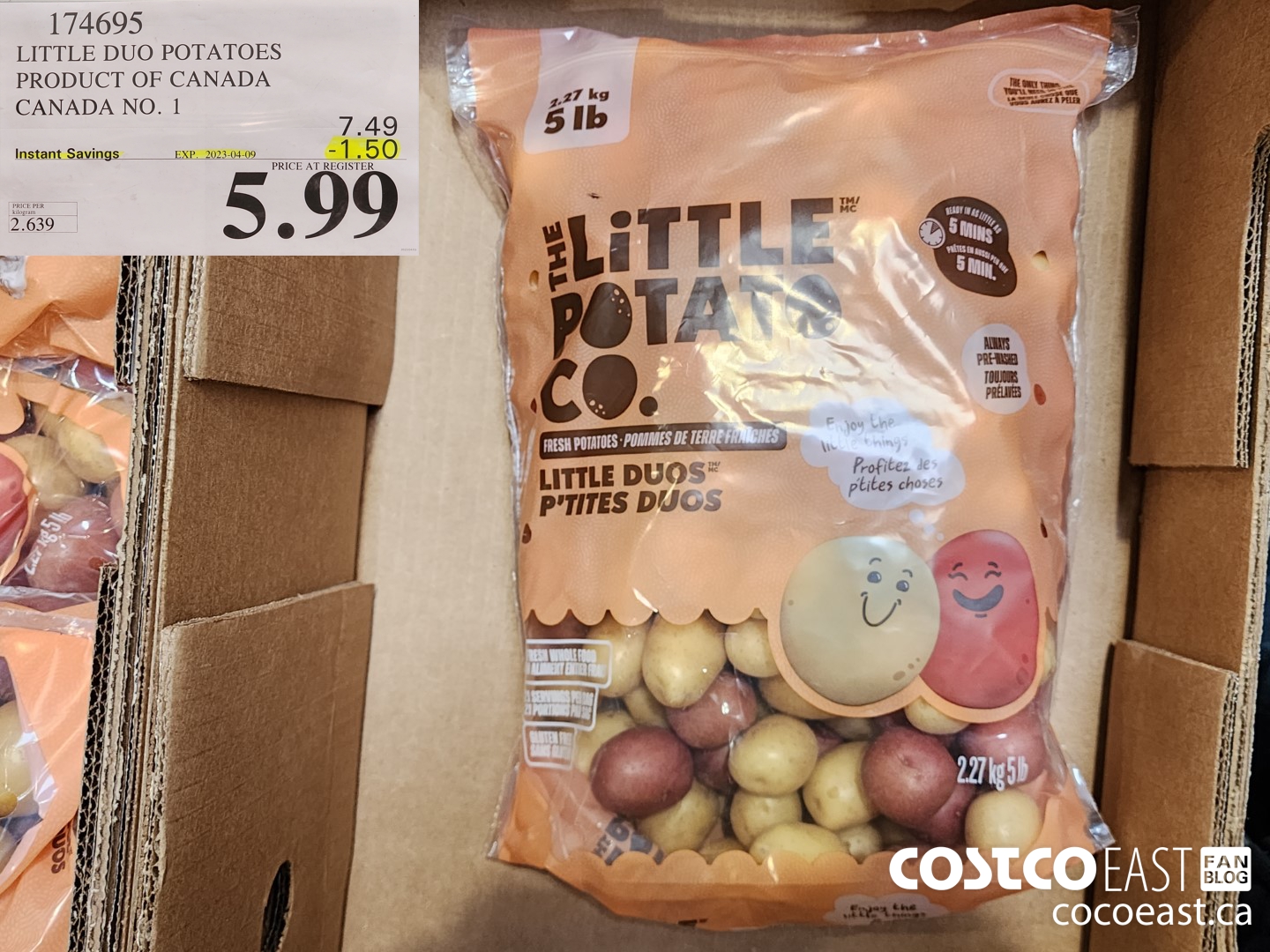 174695 DYNAMIC DUO POTATOES PRODUCT OF CANADA CANADA NO. 1 ($1.50 INSTANT SAVINGS EXPIRES ON 2023-04-09) $5.99