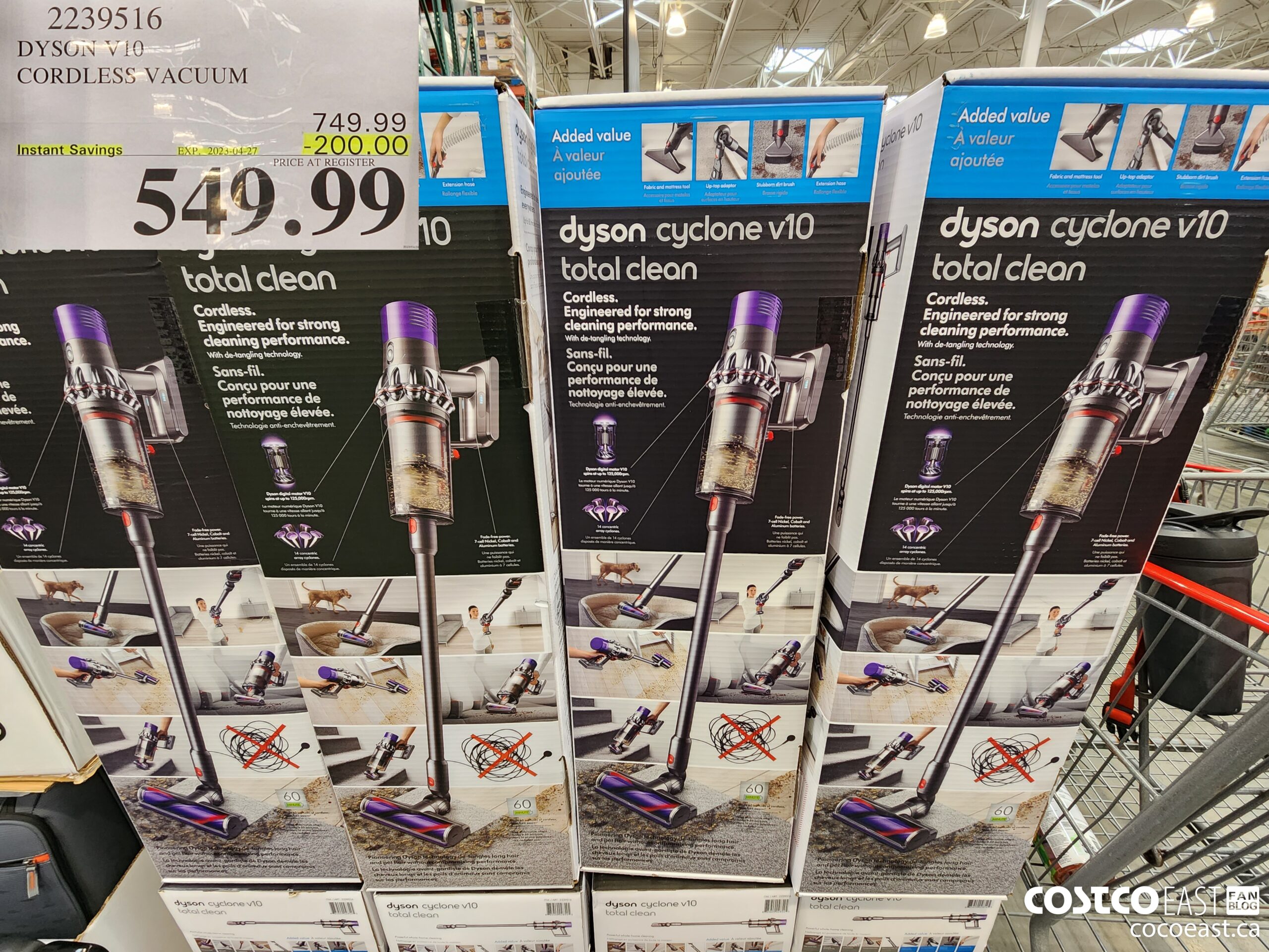 2239516 DYSON V10 CORDLESS VACUUM ($200.00 INSTANT SAVINGS EXPIRES ON 2023-04-27) $549.99