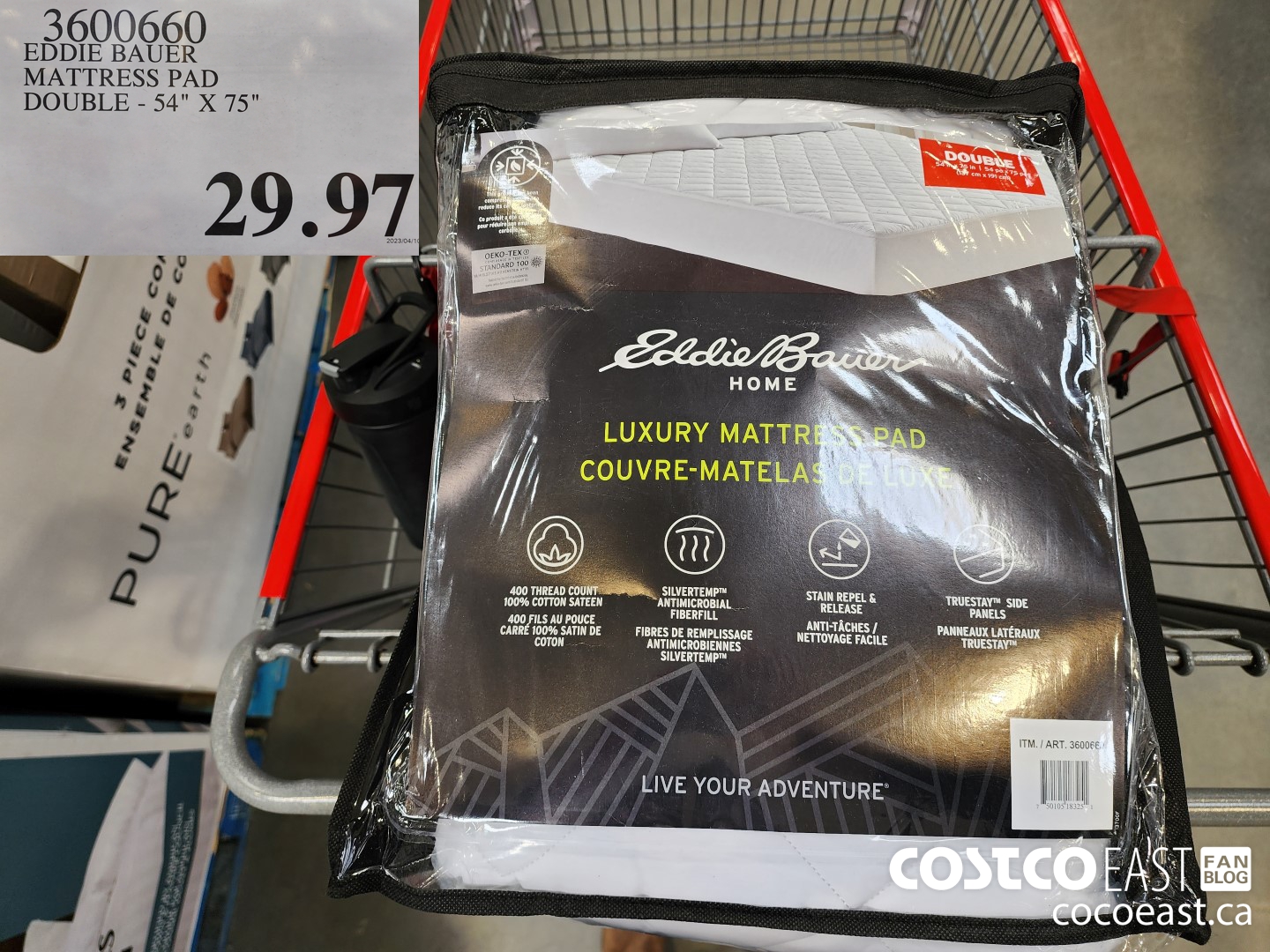 3600660 EDDIE BAUER MATTRESS PAD DOUBLE - 54