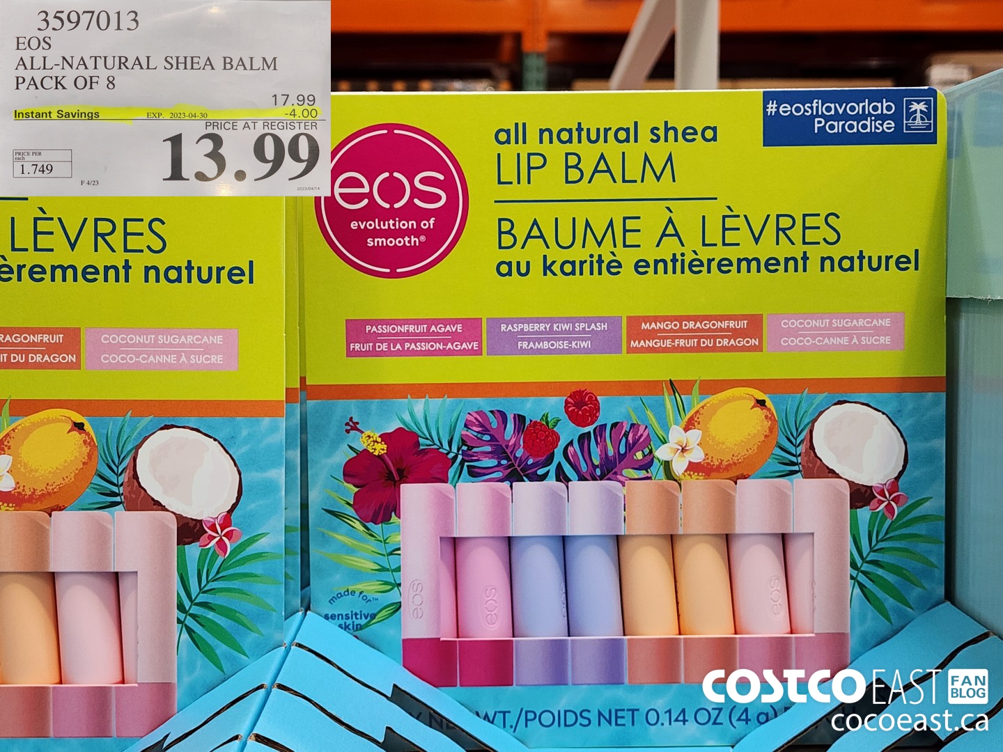 3597013 EOS ALL-NATURAL SHEA BALM PACK OF 8 ($4.00 INSTANT SAVINGS EXPIRES ON 2023-04-30) $13.99