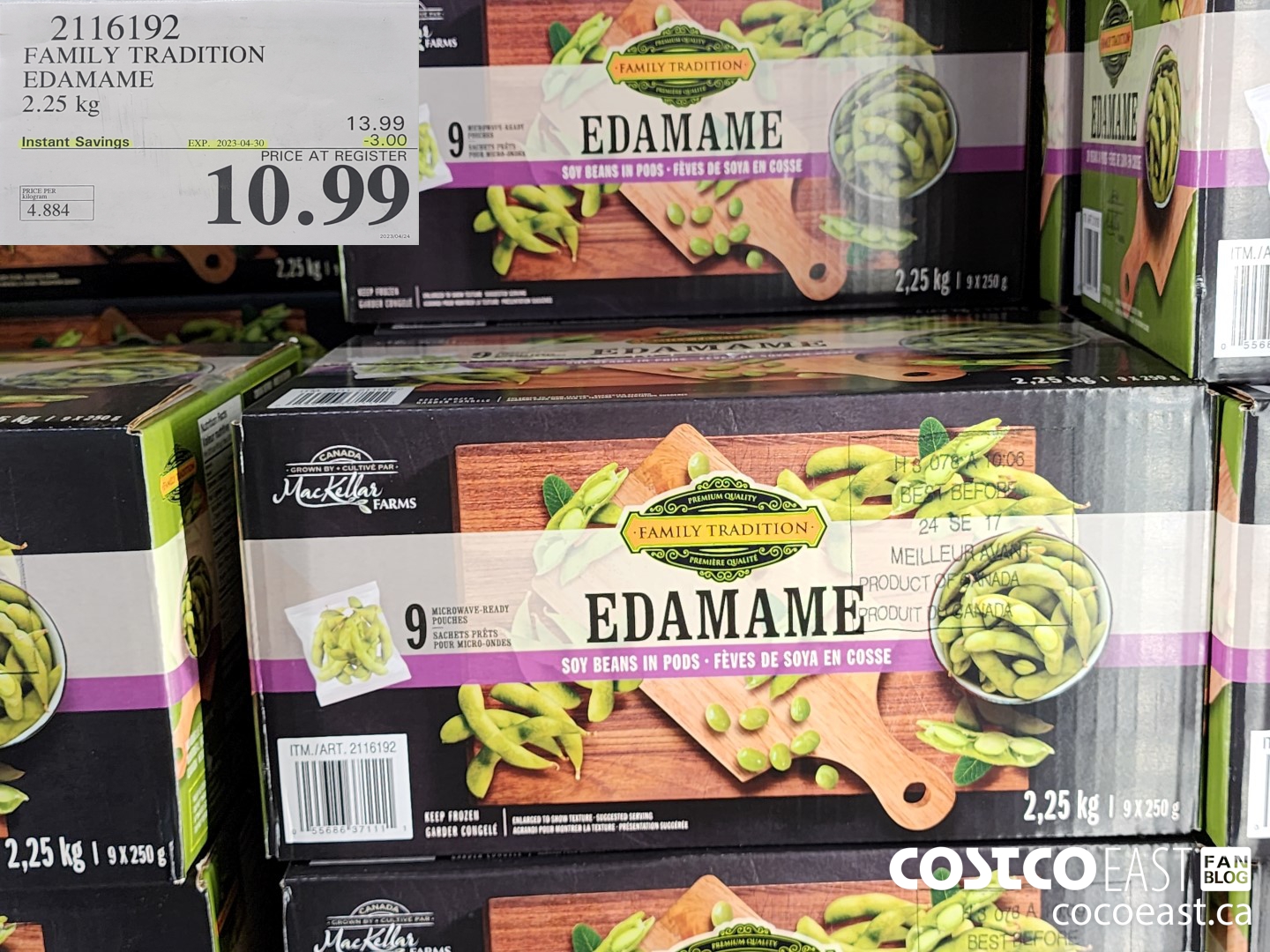 2116192 FAMILY TRADITION EDAMAME 2.25 KG ($3.00 INSTANT SAVINGS EXPIRES ON 2023-04-30) $10.99