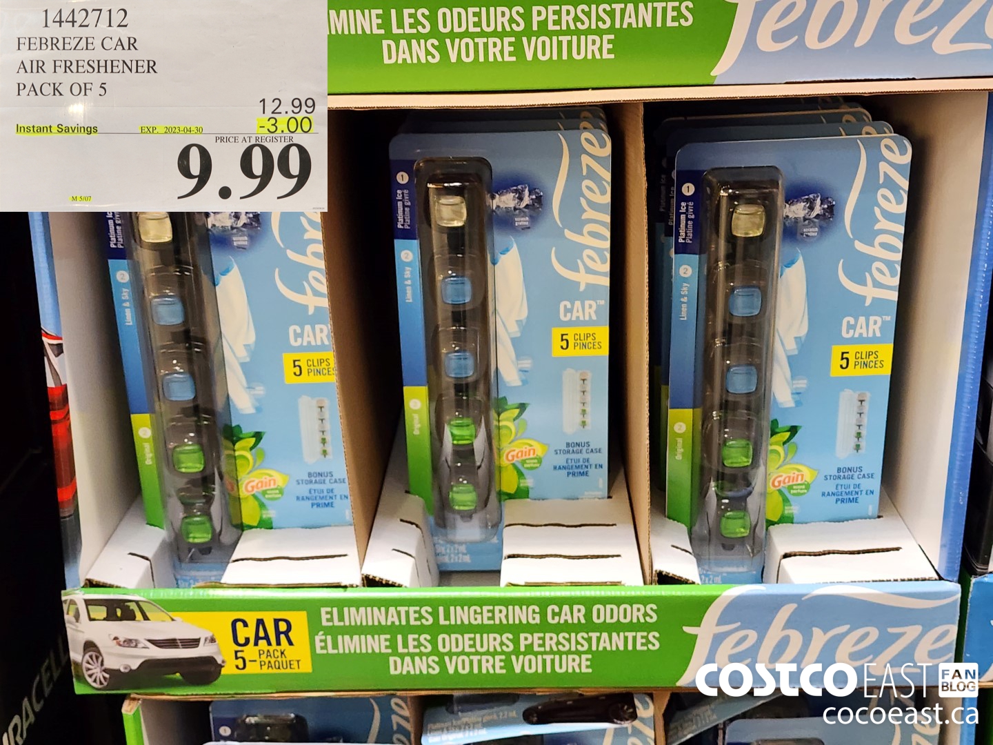 1442712 FEBREZE CAR AIR FRESHENER PACK OF 5 ($3.00 INSTANT SAVINGS EXPIRES ON 2023-04-30) $9.99