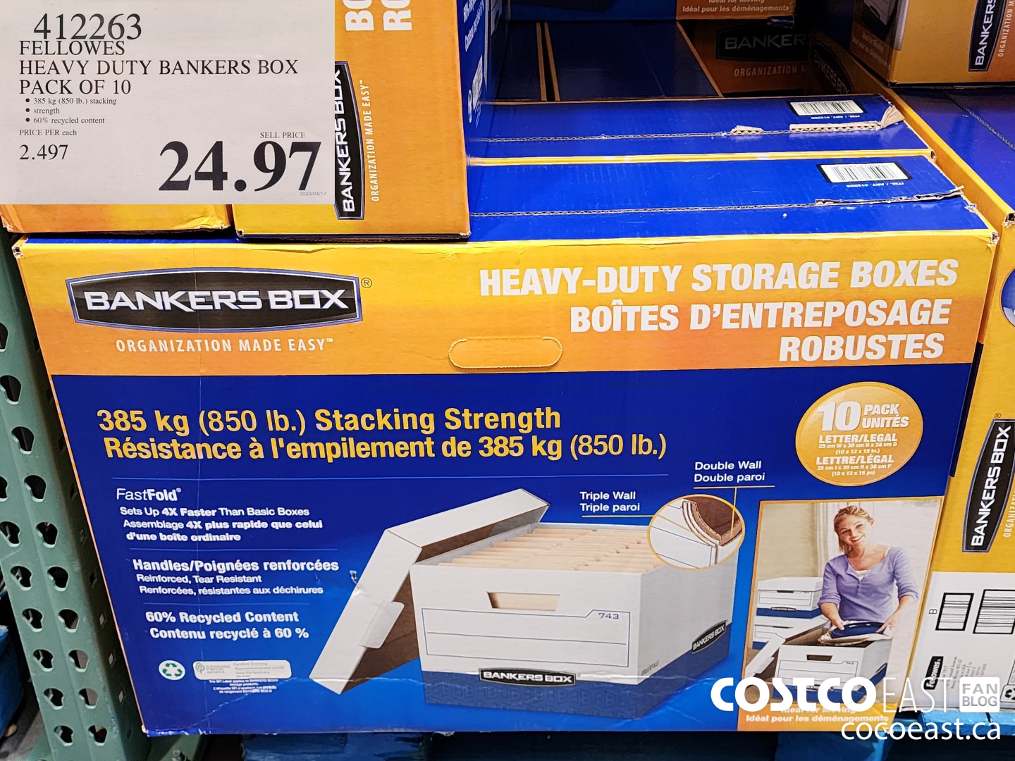 412263 FELLOWES HEAVY DUTY BANKERS BOX PACK OF 10 $24.97