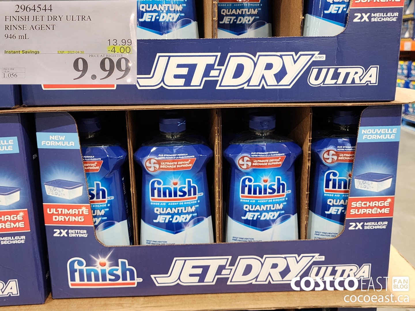 2964544 FINISH JET DRY ULTRA RINSE AGENT 946 ml ($4.00 INSTANT SAVINGS EXPIRES ON 2023-04-30) $9.99