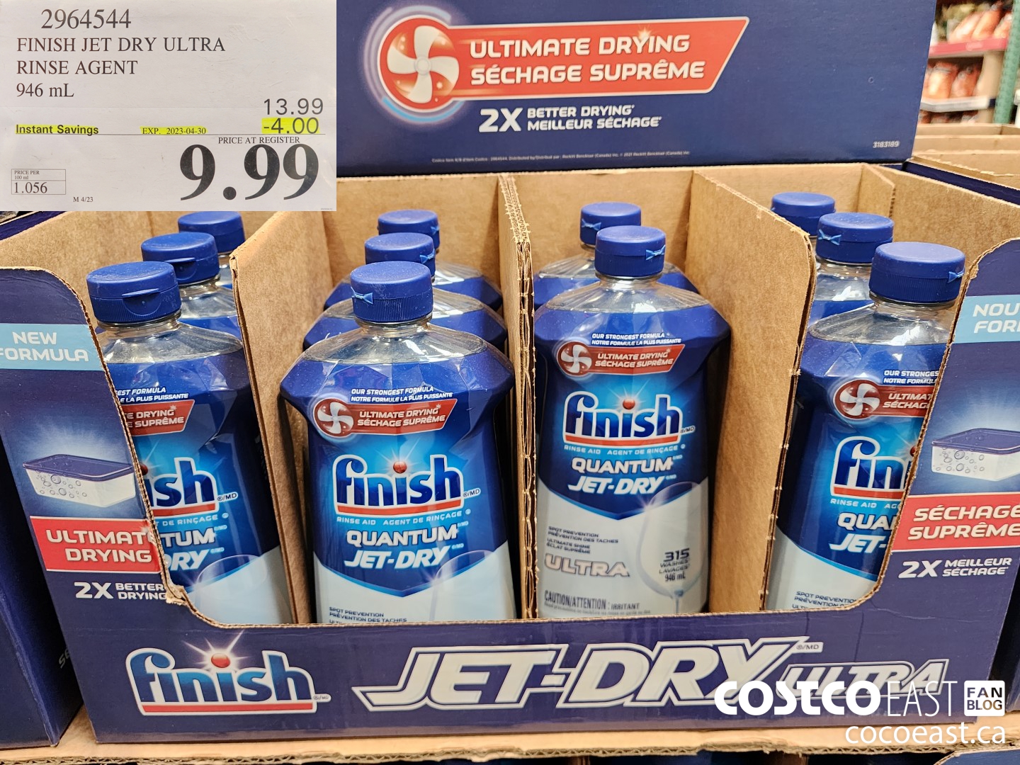 2964544 FINISH JET DRY ULTRA RINSE AGENT 946 ml ($4.00 INSTANT SAVINGS EXPIRES ON 2023-04-30) $9.99