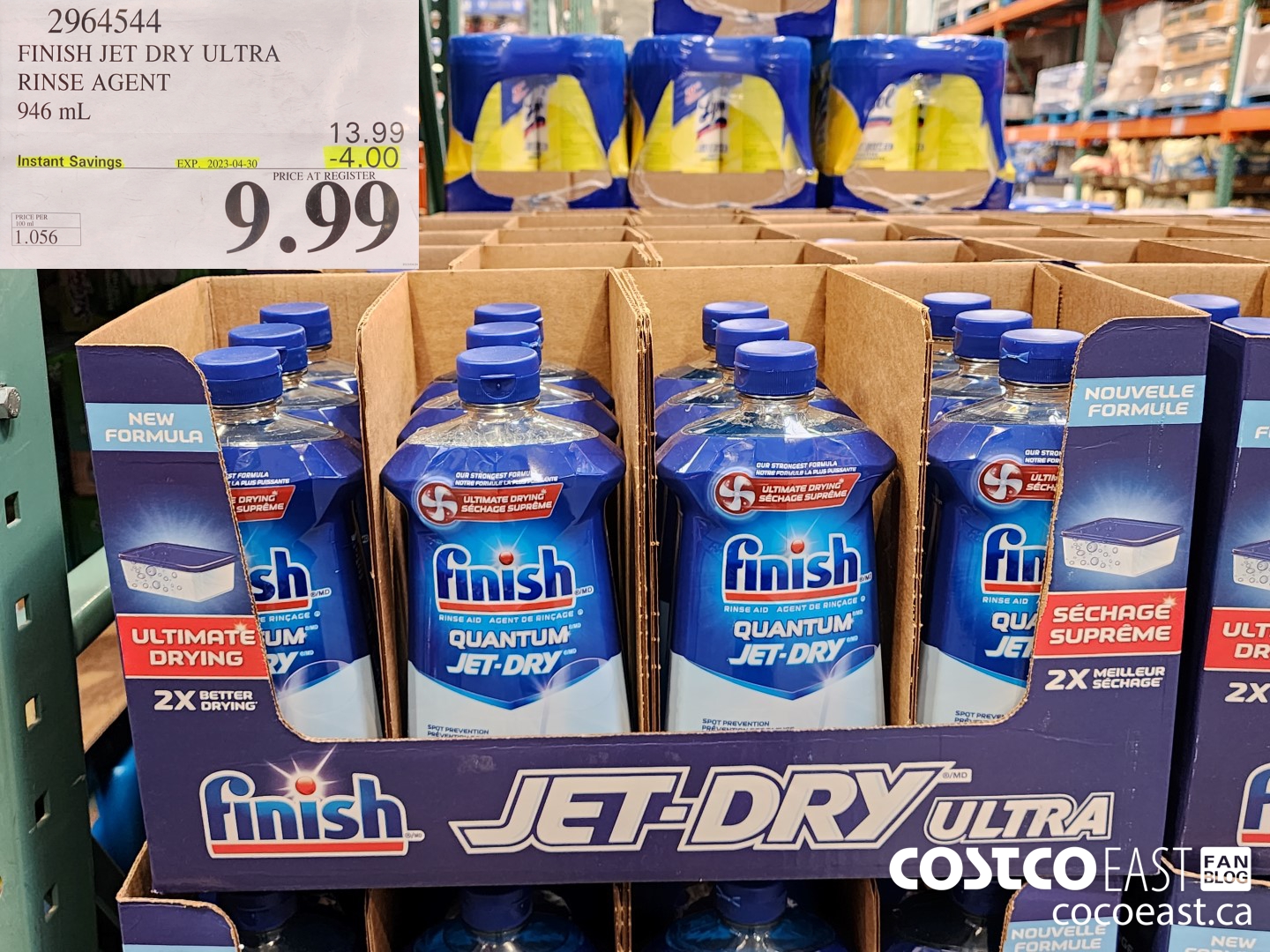 2964544 FINISH JET DRY ULTRA RINSE AGENT 946 ml ($4.00 INSTANT SAVINGS EXPIRES ON 2023-04-30) $9.99