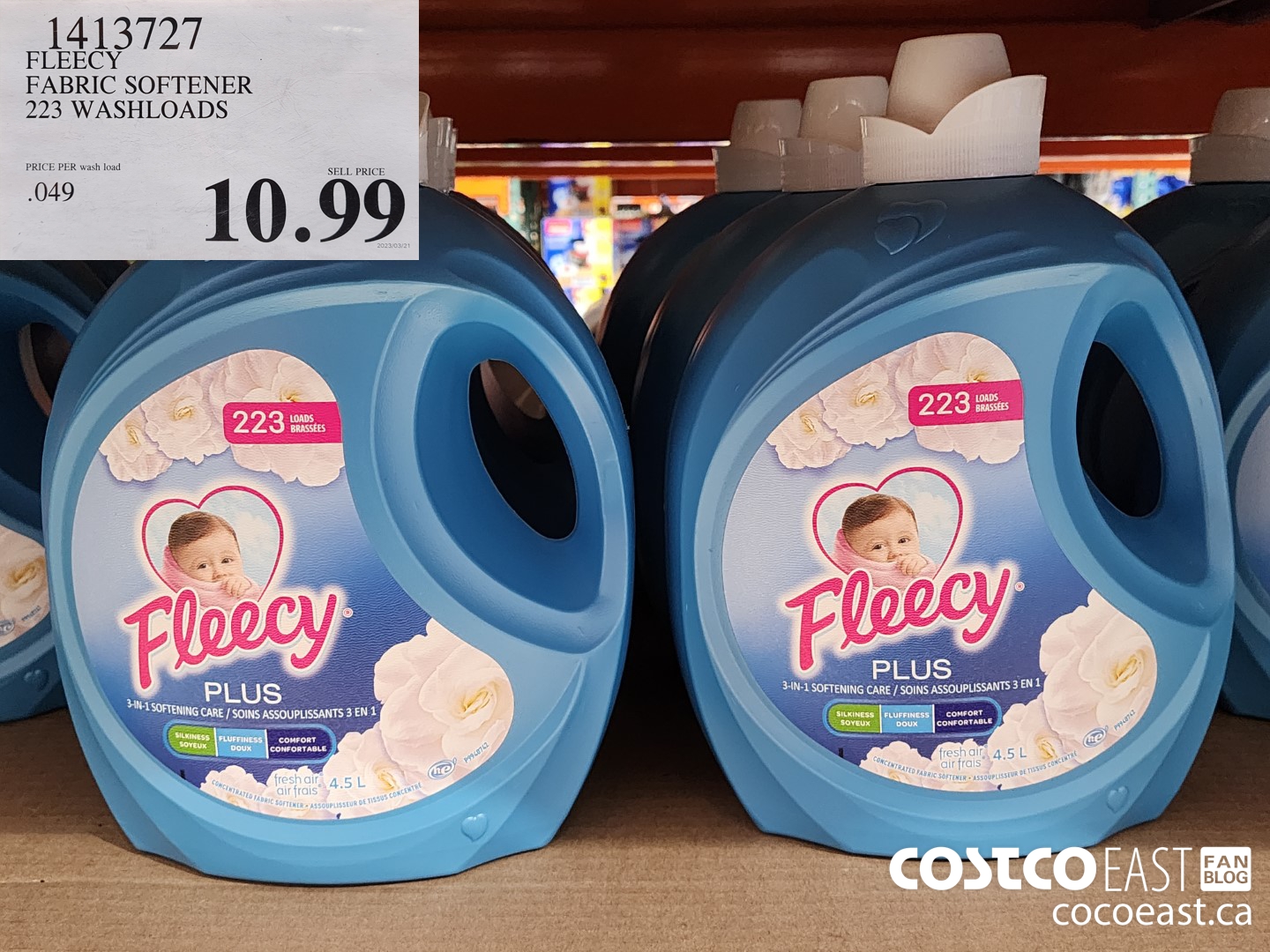 1413727 FLEECY FABRIC SOFTENER 223 wash loads $10.99