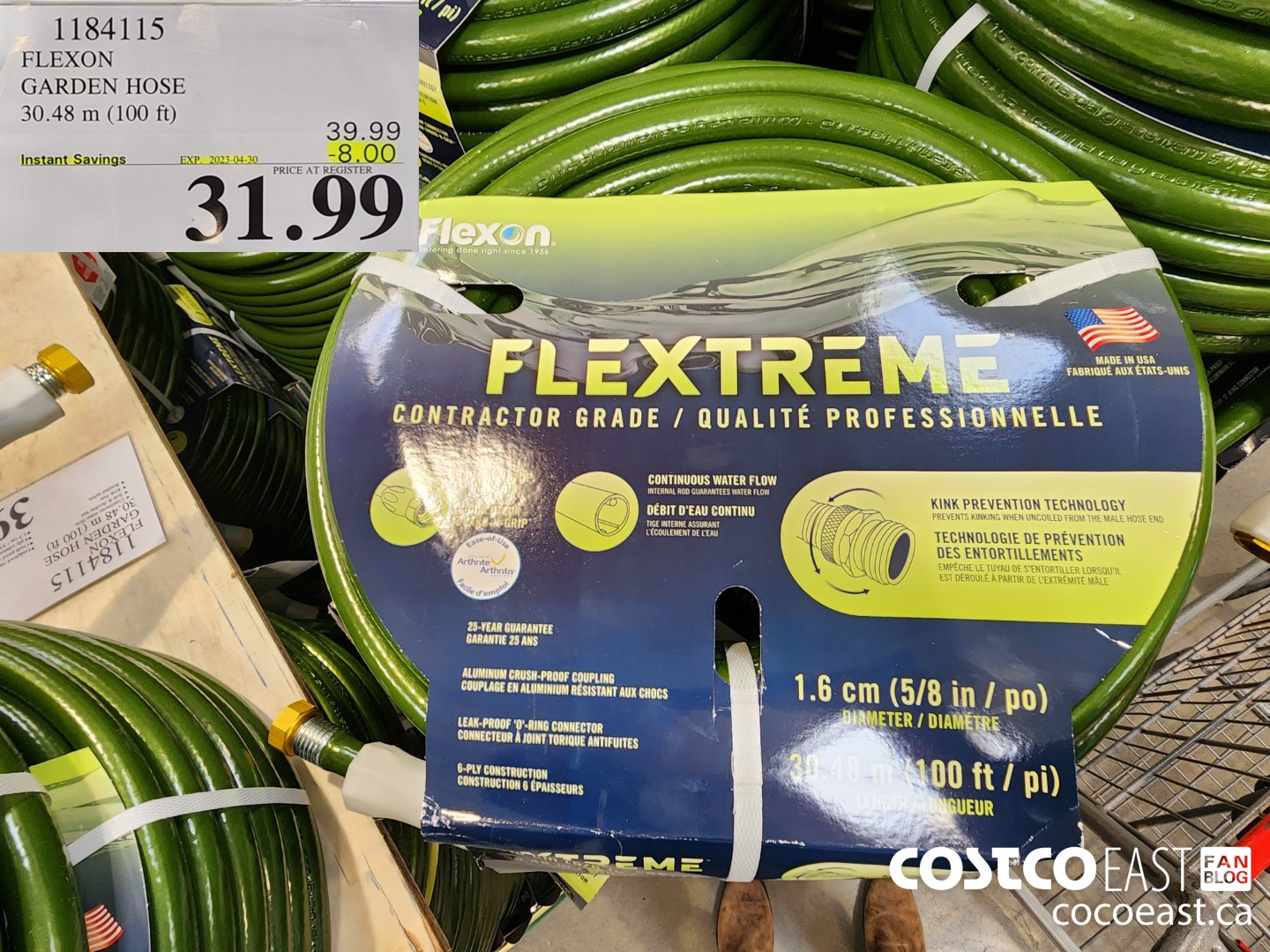 1184115 FLEXON GARDEN HOSE 30.48 m (100 ft) ($8.00 INSTANT SAVINGS EXPIRES ON 2023-04-30) $31.99