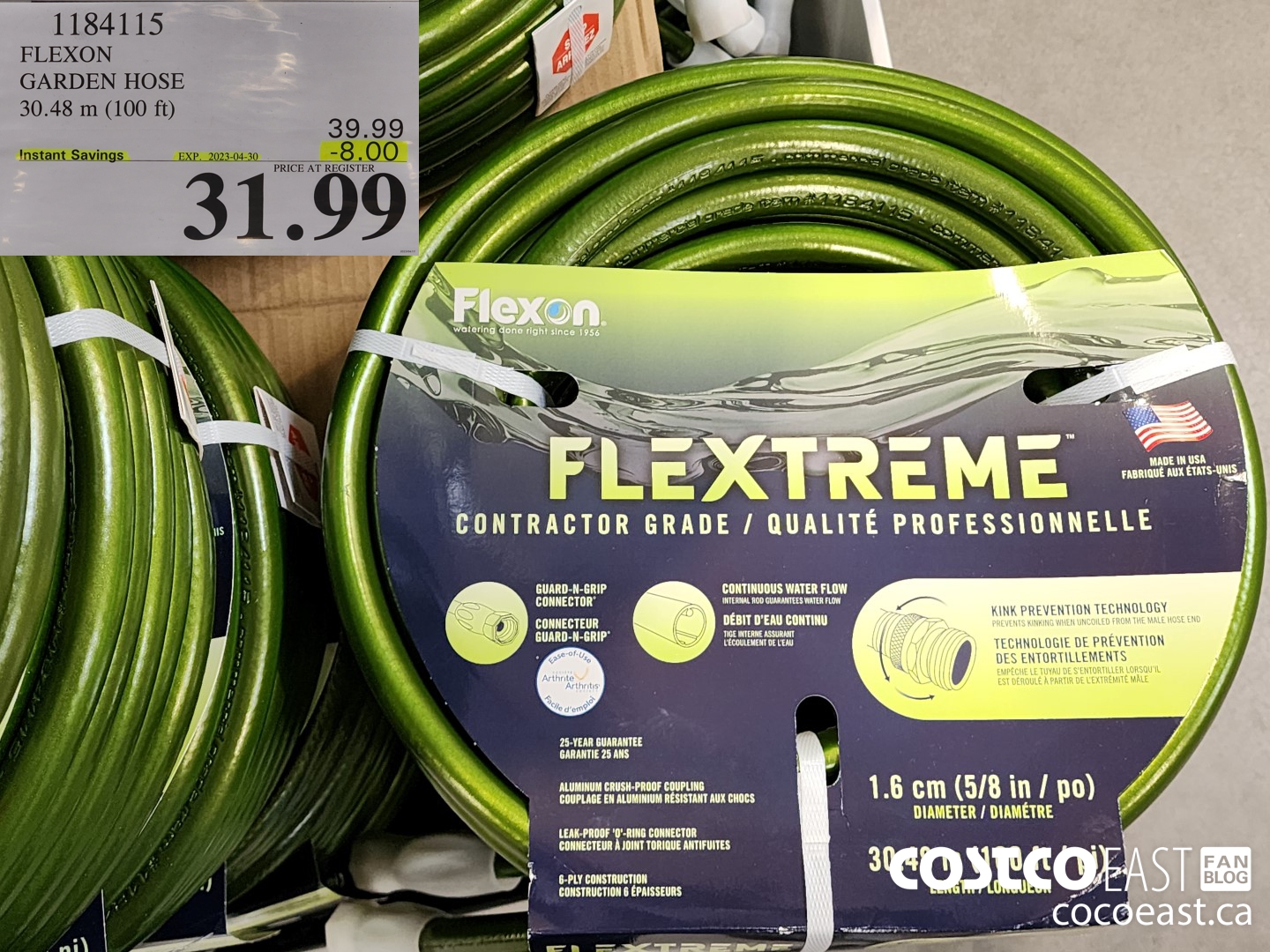 1184115 FLEXON GARDEN HOSE 30.48 m (100 ft) ($8.00 INSTANT SAVINGS EXPIRES ON 2023-04-30) $31.99