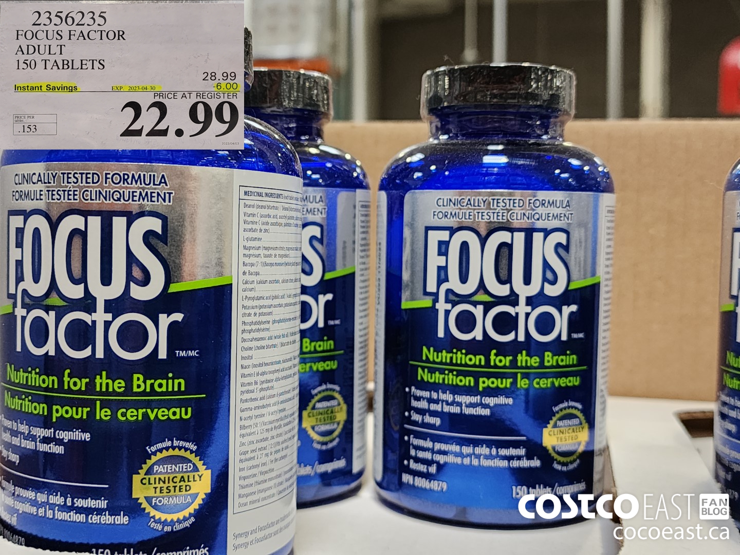 2356235 FOCUS FACTOR ADULT 150 TABLETS ($6.00 INSTANT SAVINGS EXPIRES ON 2023-04-30) $22.99