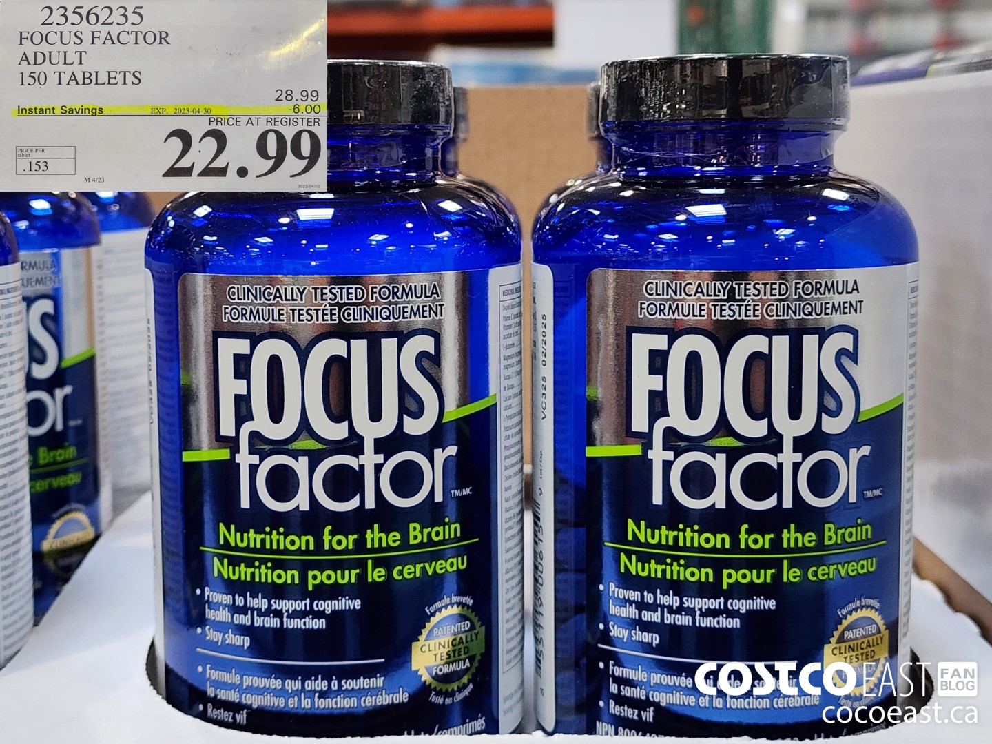 2356235 FOCUS FACTOR ADULT 150 TABLETS ($6.00 INSTANT SAVINGS EXPIRES ON 2023-04-30) $22.99