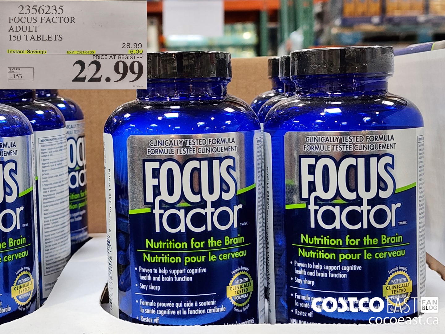2356235 FOCUS FACTOR ADULT 150 TABLETS ($6.00 INSTANT SAVINGS EXPIRES ON 2023-04-30) $22.99