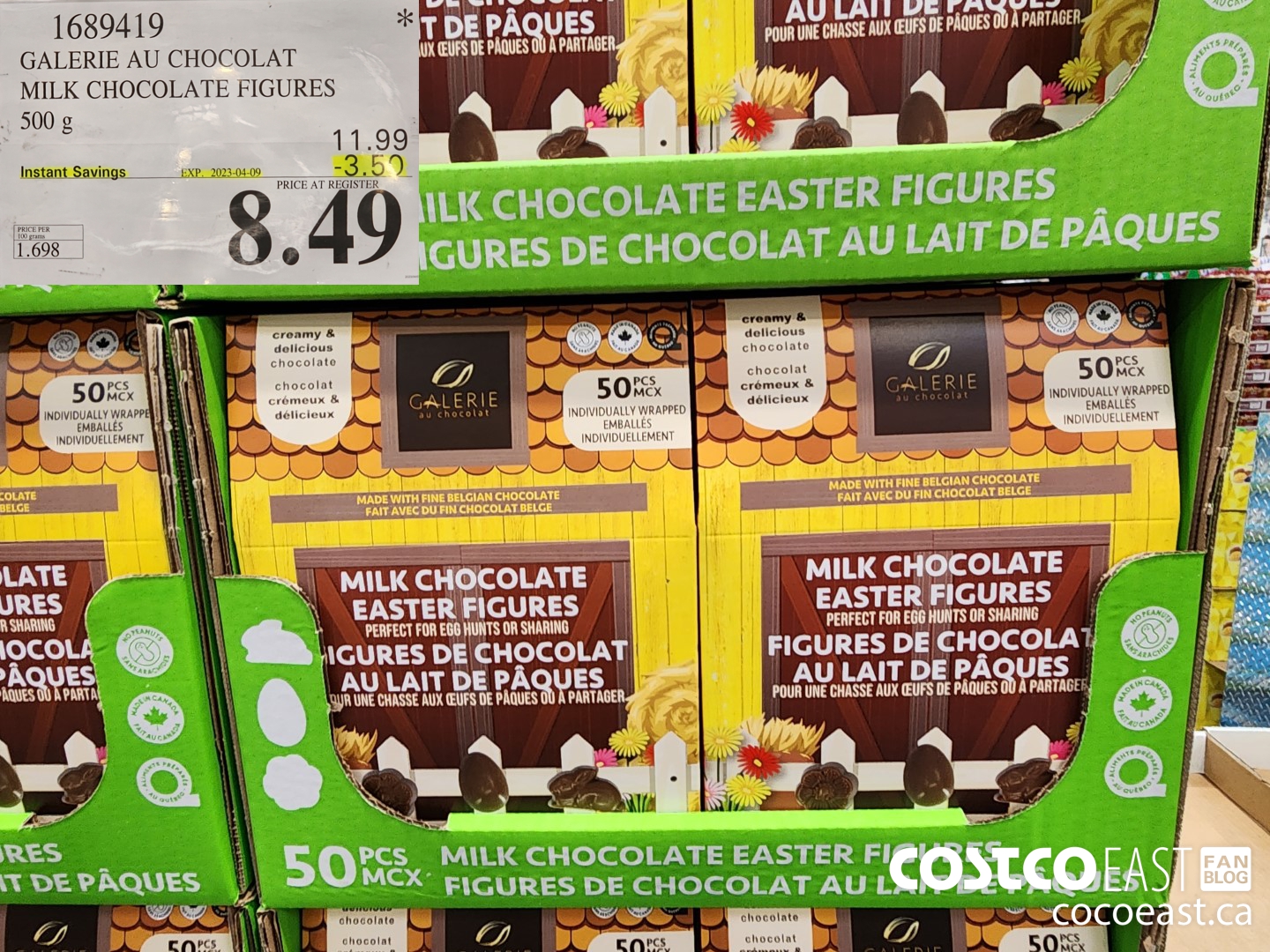 1689419 GALERIE AU CHOCOLAT MILK CHOCOLATE FIGURES 500g ($3.50 INSTANT SAVINGS EXPIRES ON 2023-04-09) $8.49