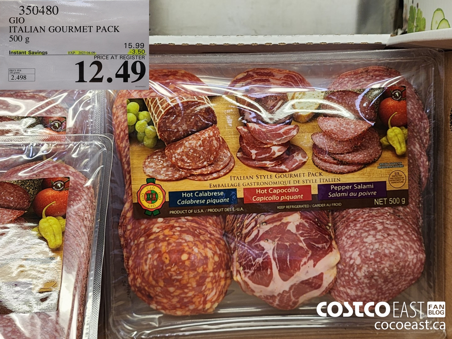 350480 GIO ITALIAN GOURMET PACK 500 g ($3.50 INSTANT SAVINGS EXPIRES ON 2023-04-09) $12.49