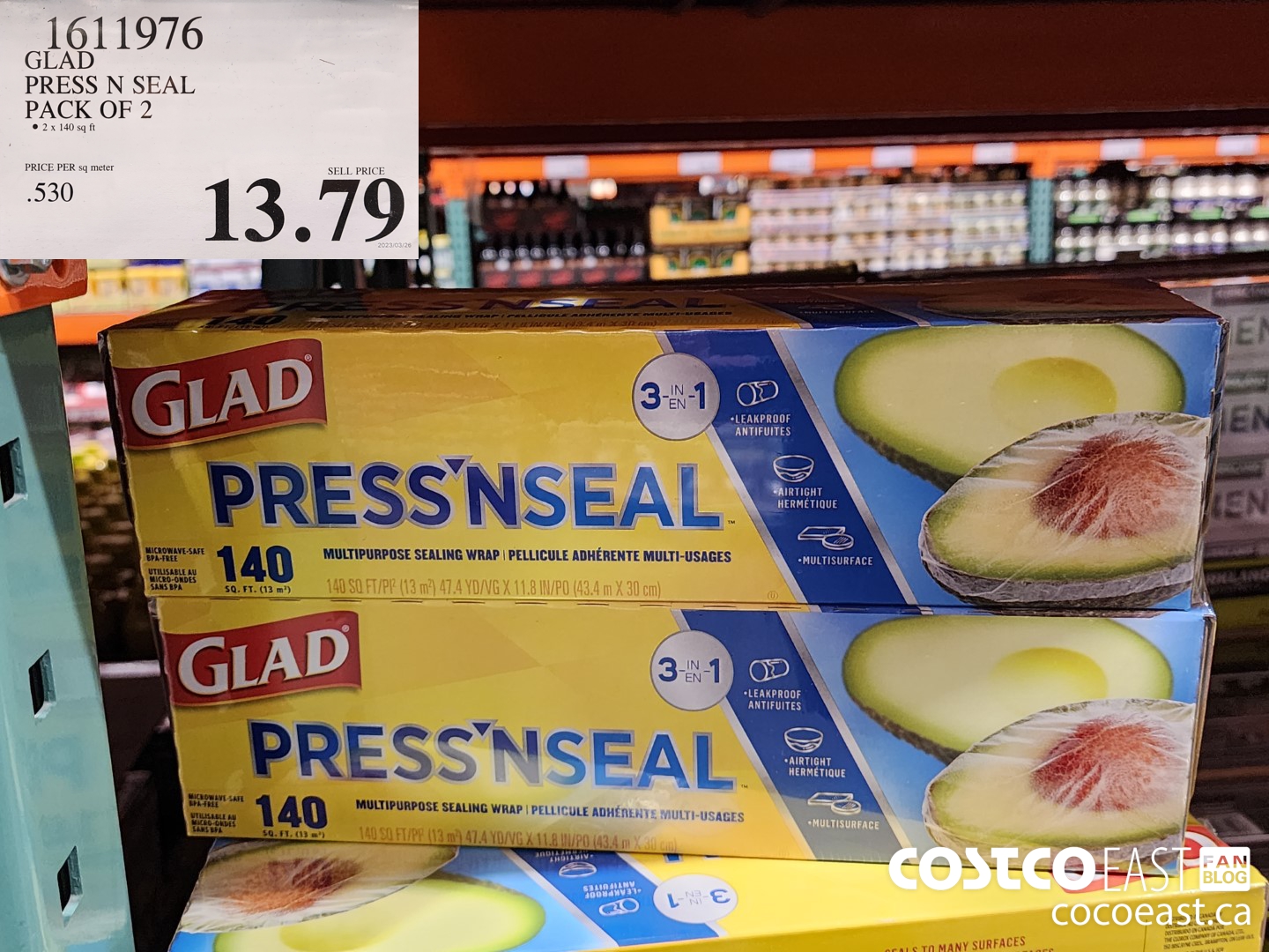 1611976 GLAD PRESS N SEAL PACK OF 2 $13.79